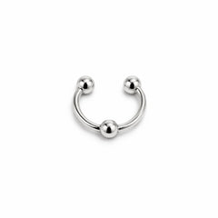 Silver Septum Ring | Horseshoe Ball Nose Ring