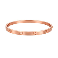 925 Sterling Silver Rose Gold Screw Design Kada Bracelet for Women