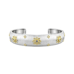 925 Sterling Silver Dual Tone Floral Designer Kada