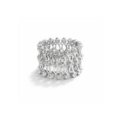 925 Silver Adjustable Crystal Lattice Cuff Bracelet