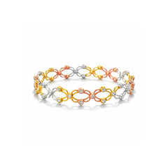 925 Silver Flexible Stone-Studded Lattice Adjustable Bangle