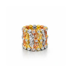 925 Silver Flexible Stone-Studded Lattice Adjustable Bangle