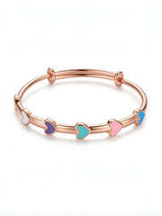 925 Sterling Silver Rose Gold Kids Heart Kadali Bracelet