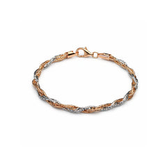 925 Silver Dual Tone Twisted Bracelet for Women – Gold & Silver Plated