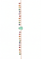 925 Sterling Silver Rose Gold Multicolor Stone Bracelet for Women