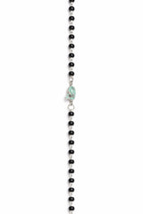 925 Sterling Silver Black Bead Nazariya Bracelet with Evil Eye Charm for Kids