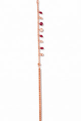 925 Sterling Silver Rose Gold Dangling Crystal Bracelet for Women