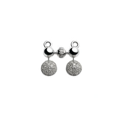 925 Sterling Silver CZ Mangalsutra Pendant – Double Ball & Pavé Drop Design