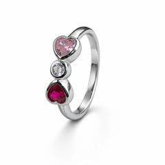 925 Silver close setting multicolor Adjustable Ring