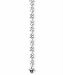 925 Sterling Silver Floral CZ Tennis Bracelet for Women
