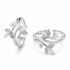 925 Sterling Silver Butterfly Adjustable Ring