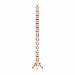 925 Sterling Silver Rose Gold Diamond Tennis Bracelet for Women