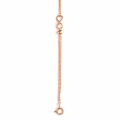 925 Sterling Silver Rose Gold Infinity Heart Chain Bracelet for Women