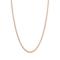 925 Sterling Silver Rose Gold Wheat Chain Necklace