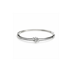 925 Sterling Silver Floral CZ Kada