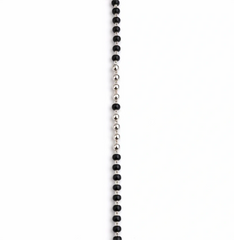 925 Sterling Silver Black Bead Nazariya Bracelet with Silver Beads for Kids