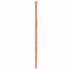 925 Sterling Silver Rose Gold Multi Strand Chain Bracelet for Women