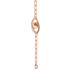 925 Sterling Silver Rose Gold Interlocking Knot Bracelet for Women