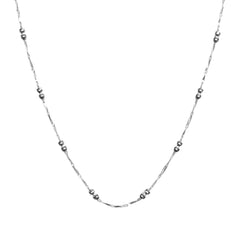 925 Sterling Silver Beaded Satellite Chain Necklace – Diamond Cut Silver Chain
