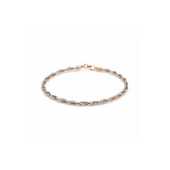 925 Sterling Silver Dual Tone Twisted Bracelet