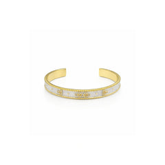 925 Sterling Silver Gold-Plated Floral Open Cuff Bracelet