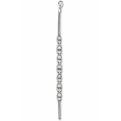 925 Sterling Silver Oval Link Bracelet | Zircon Accent Chain Bracelet