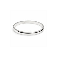 925 Sterling Silver Plain Hinged Bangle Bracelet for Women