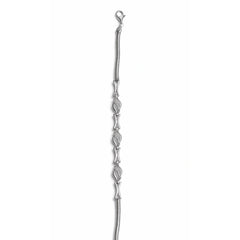 925 Sterling Silver Wave Link Bracelet | Zircon Accent Chain Bracelet