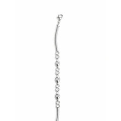 925 Sterling Silver Geometric Bead Bracelet | Zircon Accent Chain