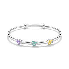 925 Sterling Silver Kids Colorful Heart Kadali Bracelet