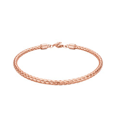 925 Sterling Silver Rose Gold Braided Kada