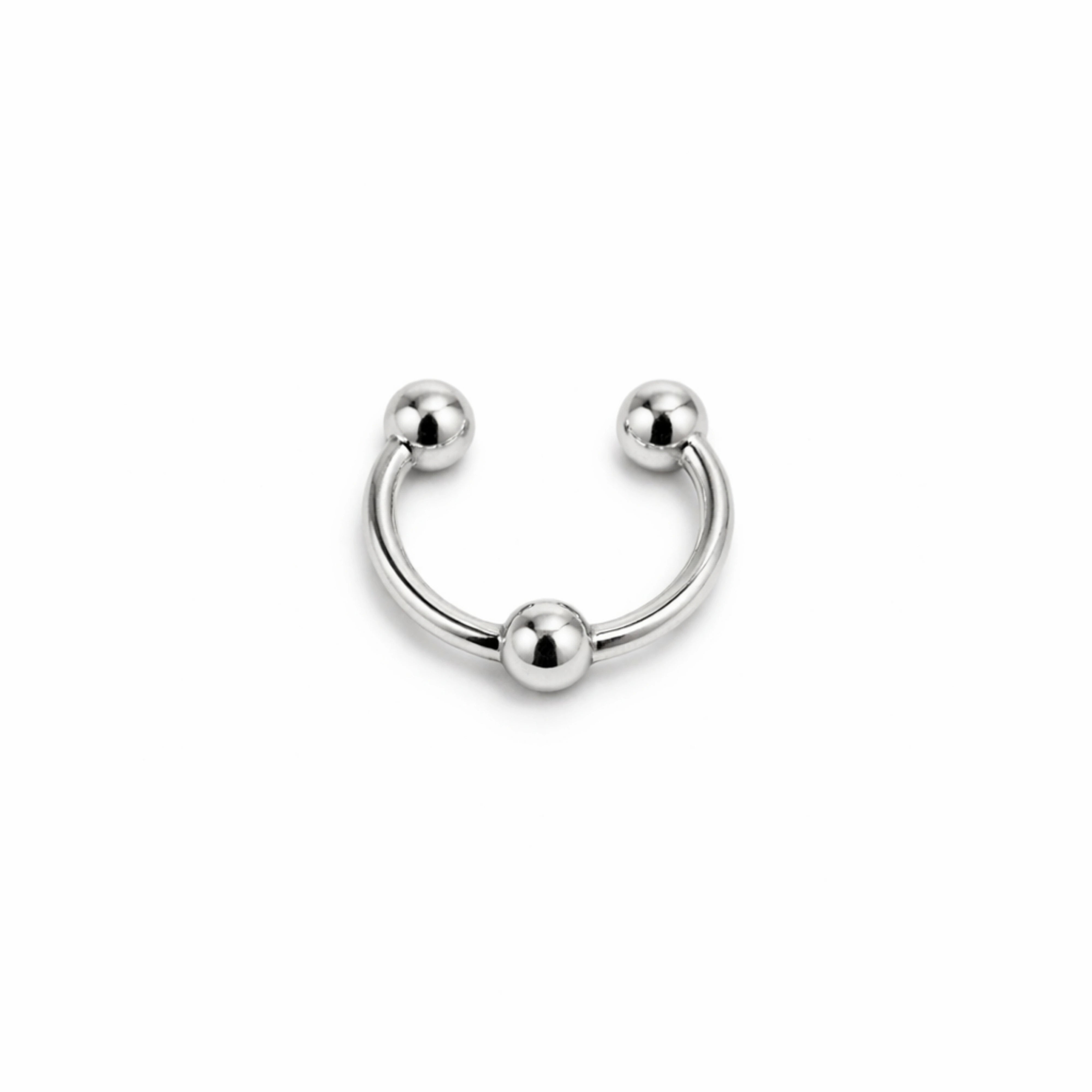 Silver Septum Ring | Horseshoe Ball Nose Ring