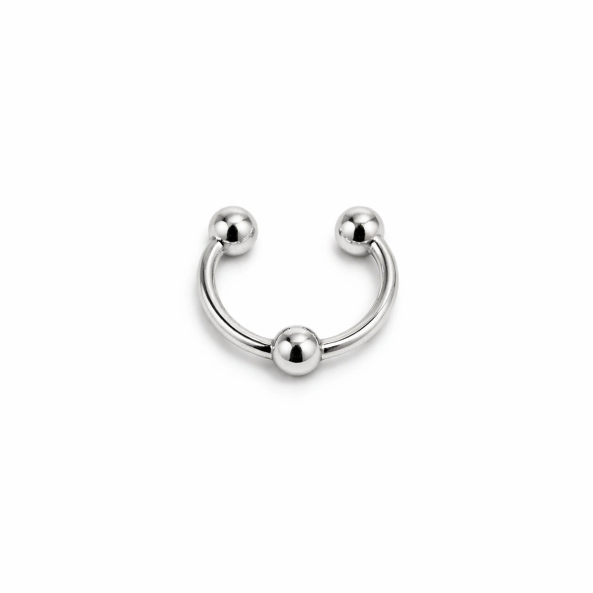 Silver Septum Ring | Horseshoe Ball Nose Ring
