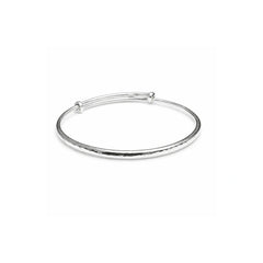 925 Sterling Silver Textured Slim Bangle Bracelet for Women