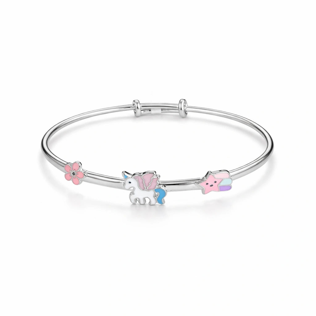 925 Sterling Silver Kids Unicorn Flower Kadali Bracelet