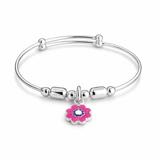 925 Sterling Silver Kids Pink Flower Kadali Bracelet