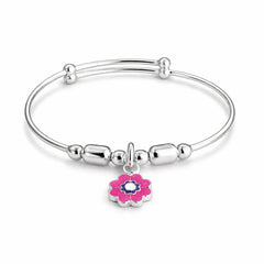 925 Sterling Silver Kids Pink Flower Kadali Bracelet