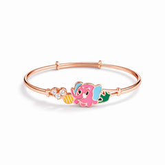 925 Sterling Silver Rose Gold Kids Elephant Kadali Bracelet