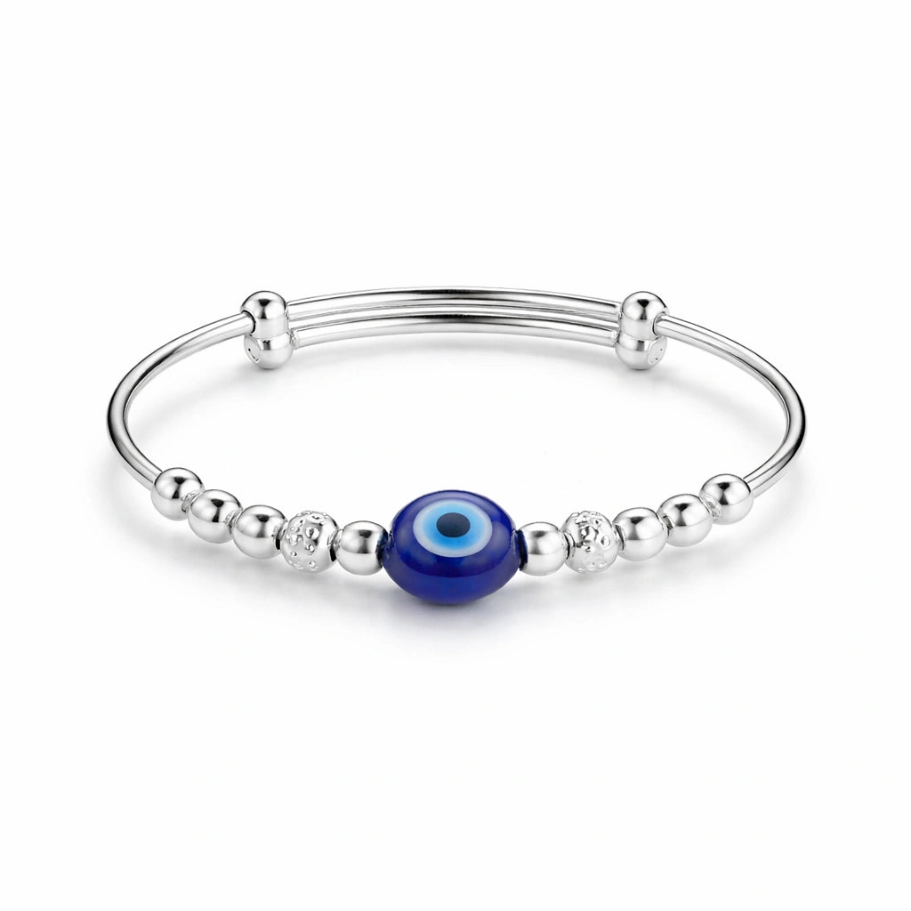 925 Sterling Silver Kids Evil Eye Kadali Bracelet