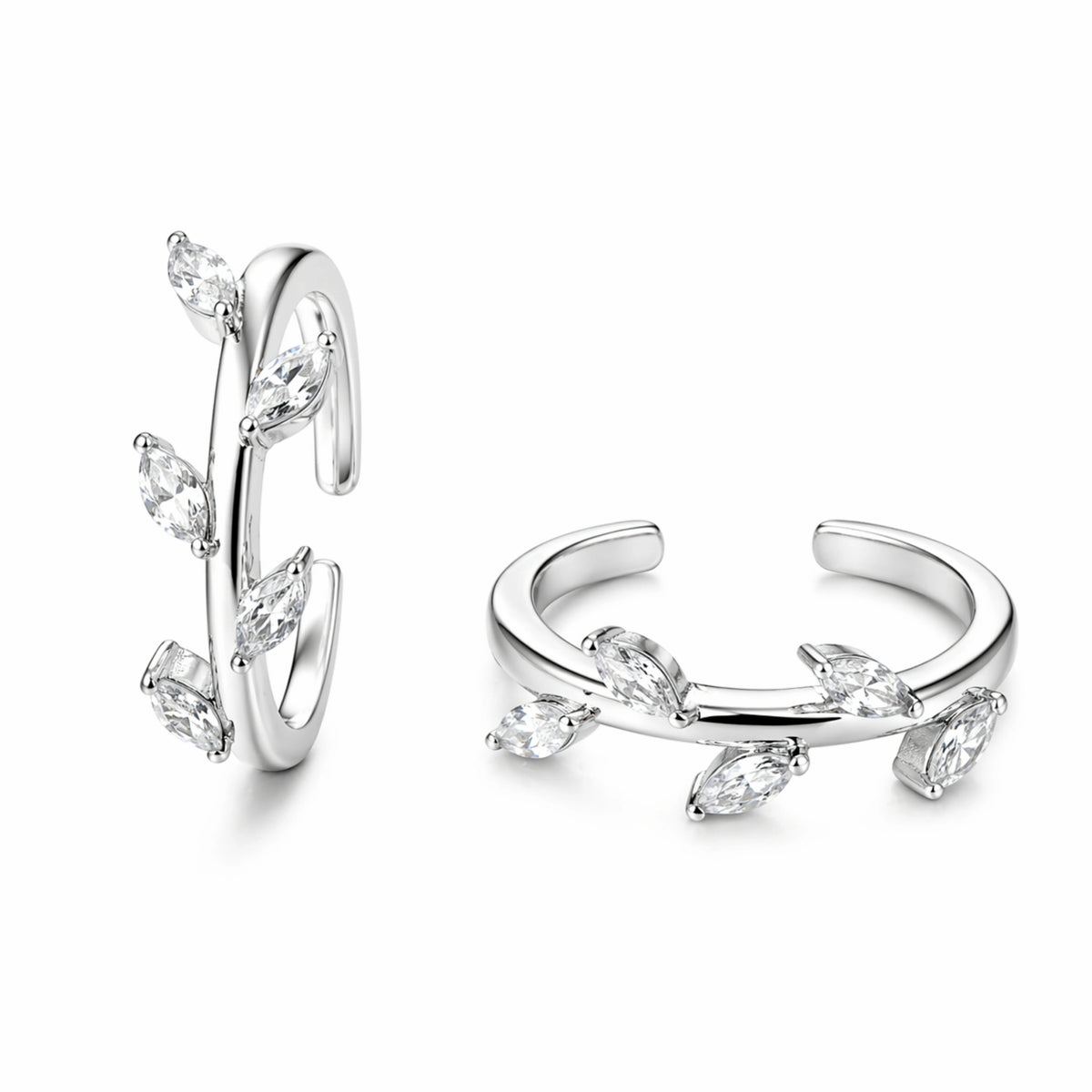 925 Sterling Silver Marquise Leaf Adjustable Ring