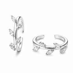 925 Sterling Silver Marquise Leaf Adjustable Ring