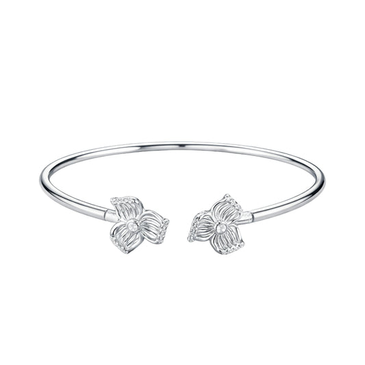 925 Sterling Silver Floral Open Kada Bracelet for Women