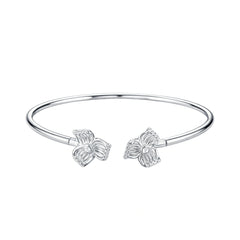 925 Sterling Silver Floral Open Kada Bracelet for Women