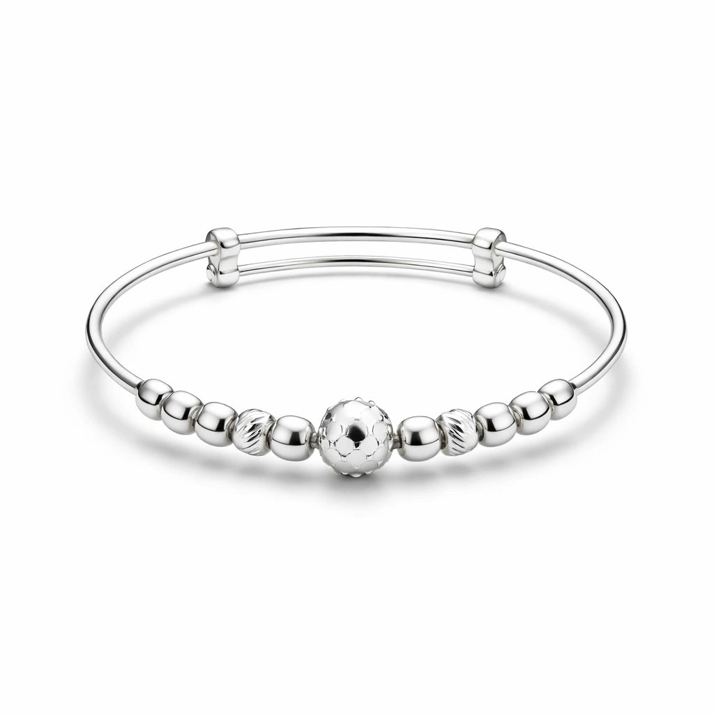 925 Sterling Silver Kids Textured Bead Kadali Bracelet