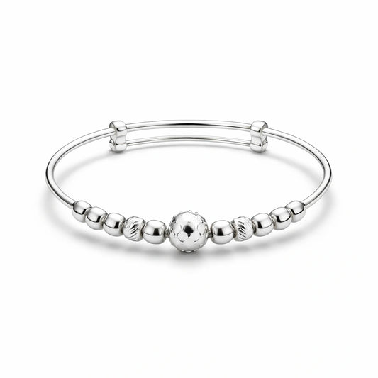 925 Sterling Silver Kids Textured Bead Kadali Bracelet
