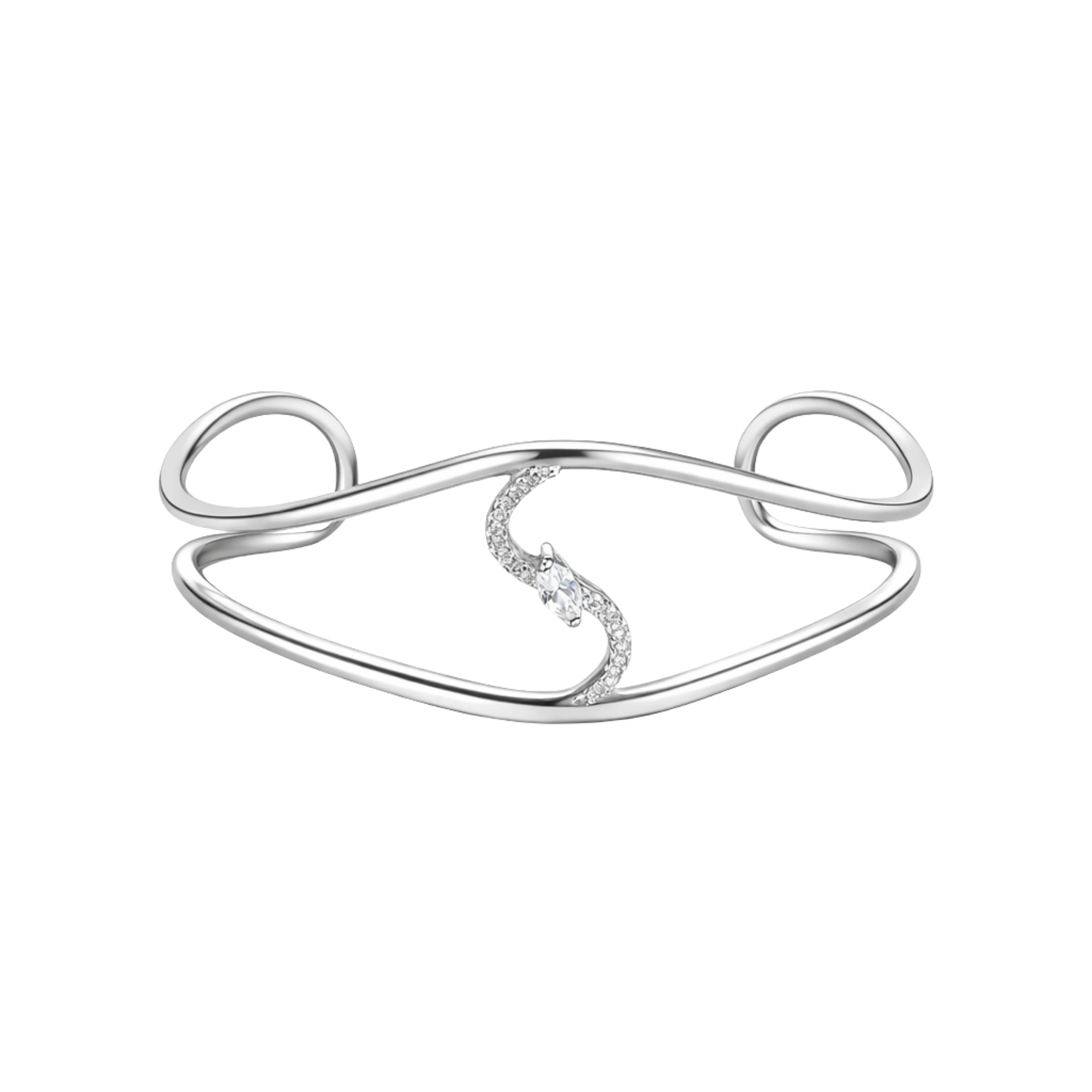 925 Sterling Silver Infinity Design Open Kada for Women