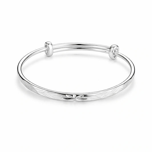 925 Sterling Silver Kids Floral Engraved Kadali Bracelet