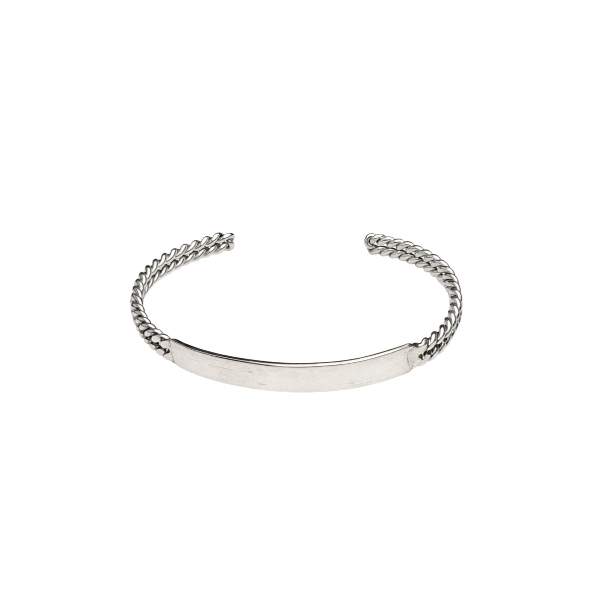 925 Silver Silver Curb Chain ID Bracelet