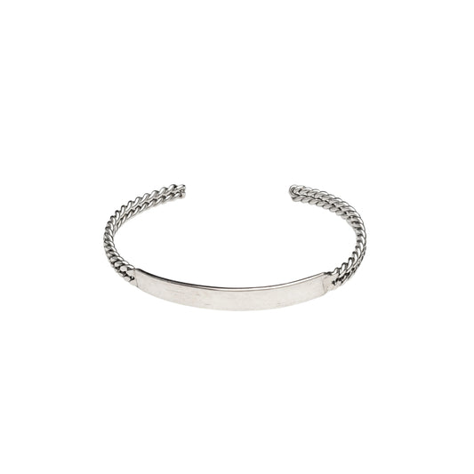 Silver Curb Chain ID Bracelet