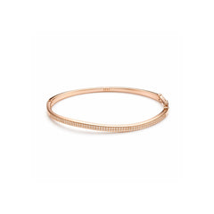 925 Silver Rose Gold Plated Crystal Studded Slim Bangle Bracelet for Women